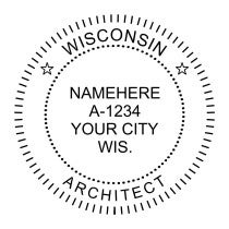 A close-up of the State of Wisconsin Architect Seal
