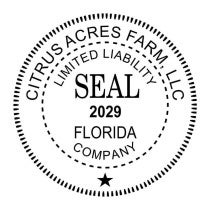 Limited Liability Company with Date Seal Rubber Stamp imprint in black ink