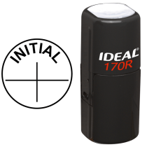 Initial Here office stamp design