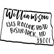 Custom North Dakota Address Stamp