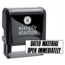 Dated Material Open Immediately Stock Stamp
