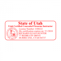 State of Utah Concealed Firearms Instructor