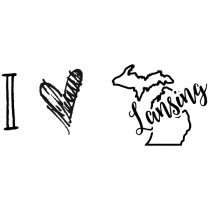 I Love Michigan Rubber Stamp