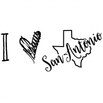 I Love Texas Rubber Stamp