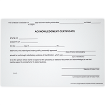 Acknowledgement Notary Certificate Pad
