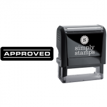 Approved in Block Lettering Business Stamp