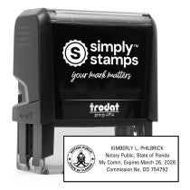 Florida Notary Public Seal Rectangular Stamp Body and Impression