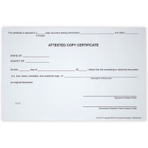 Attested Copy Notary Certificates