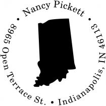 Indiana Round Address Stamp