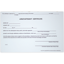 Jurat/Affidavit Notary Certificates