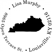 Kentucky Round Address Stamp