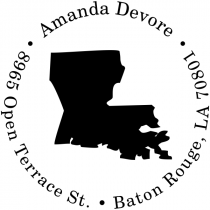 Louisiana Round Address Stamp