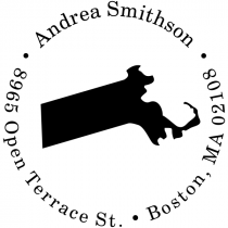 Massachusetts Round Address Stamp