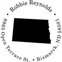 North Dakota Round Address Stamp