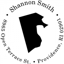 Rhode Island Round Address Stamp