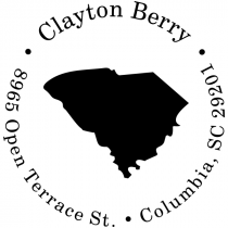 South Carolina Round Address Stamp