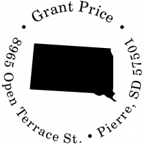 South Dakota Round Address Stamp