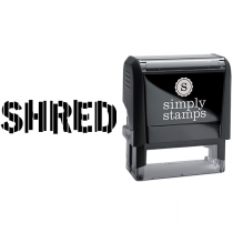 Shred in Vertical Shredded Text Business Stamp