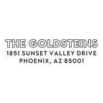 Modern Outline Last Name Address Stamp