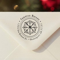 Winter Illustrated Snowflake Return Address Stamper