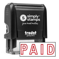 Simply Stamps Trodat Printy 4912 self inking stamp with red PAID imprint