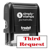 Simply Stamps Trodat Printy 4912 self inking stamp with red Third Request imprint
