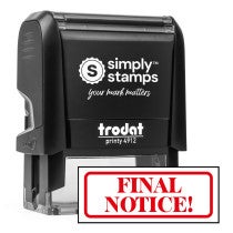 Simply Stamps Trodat Printy 4912 self inking stamp with red FINAL NOTICE! imprint