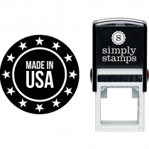 Rounded Made in USA with Stars Business Stamp