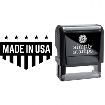 Made in USA Shield Shape Business Stamp