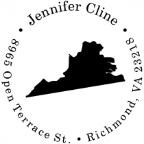 Virginia Round Address Stamp