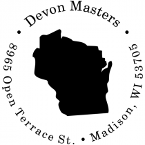 Wisconsin Round Address Stamp