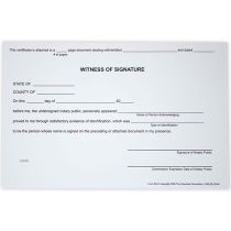Witness Signature Notary Certificate Pad