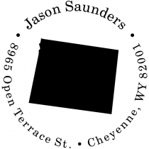 Wyoming Round Address Stamp