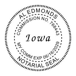 Iowa Notary Round Seal
