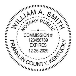 Kentucky Notary Round Seal - Choose Stamp or Embosser