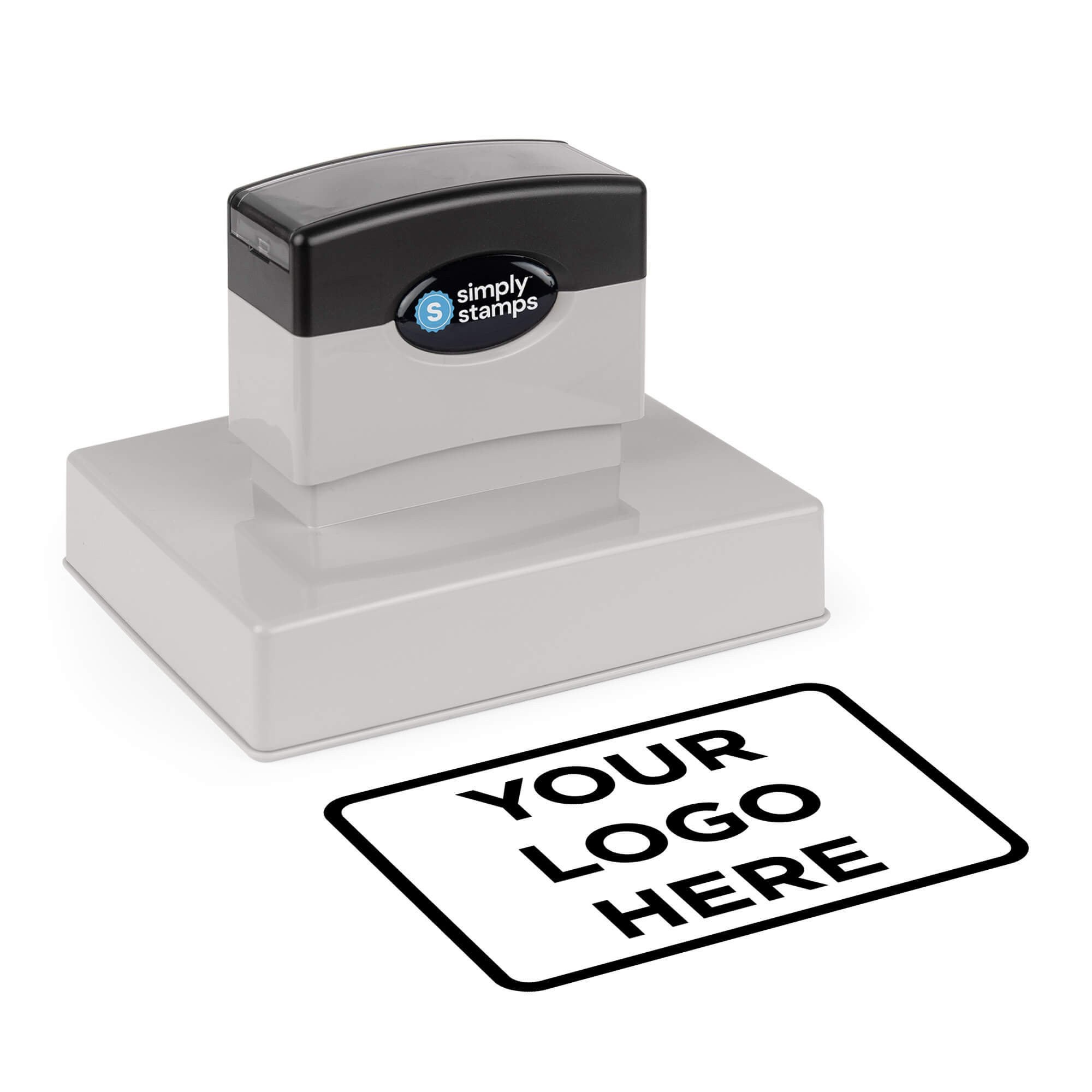 Large 3" x 4" Custom Pre-Inked Rectangular Logo Stamp