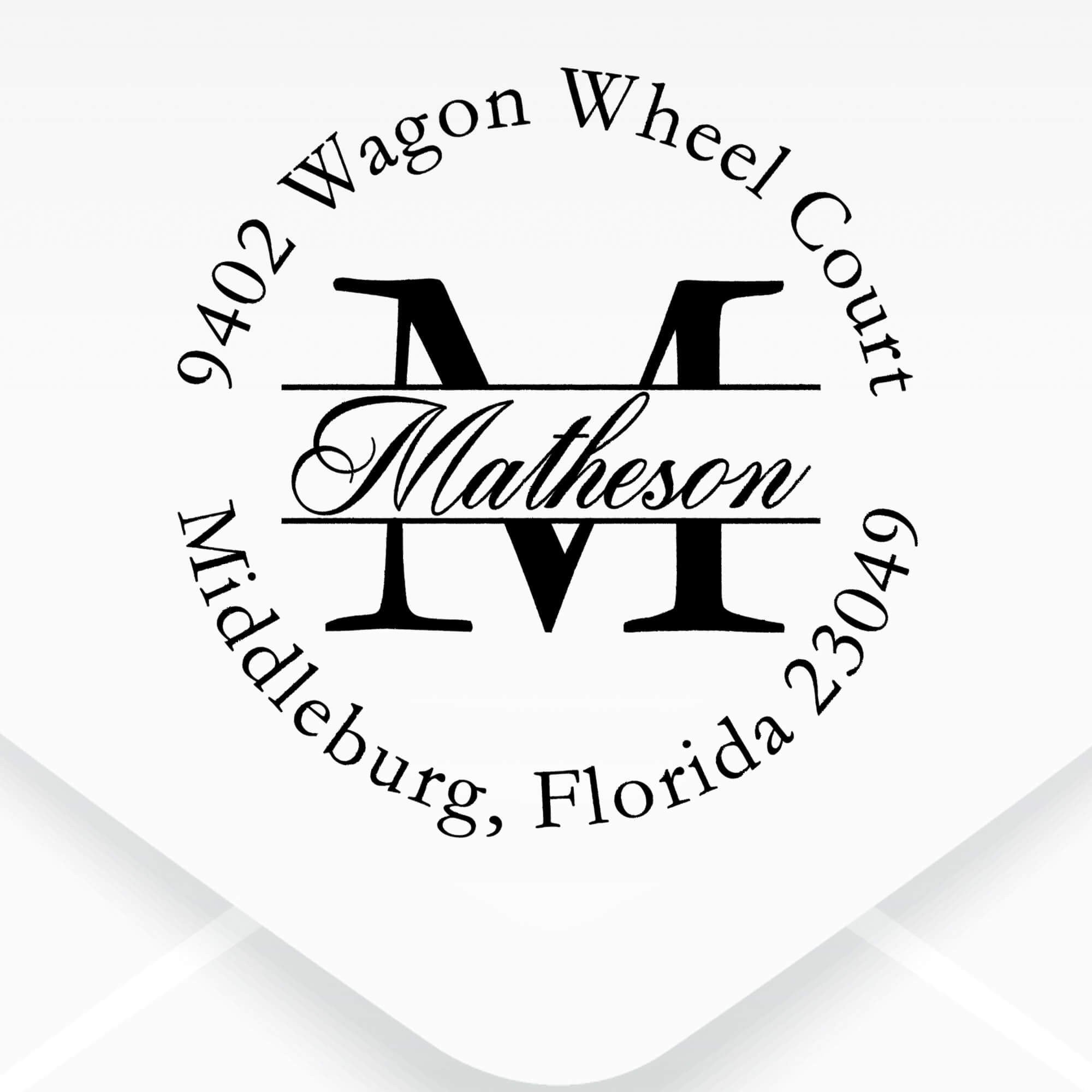 Letter Script Name Return Address Stamp