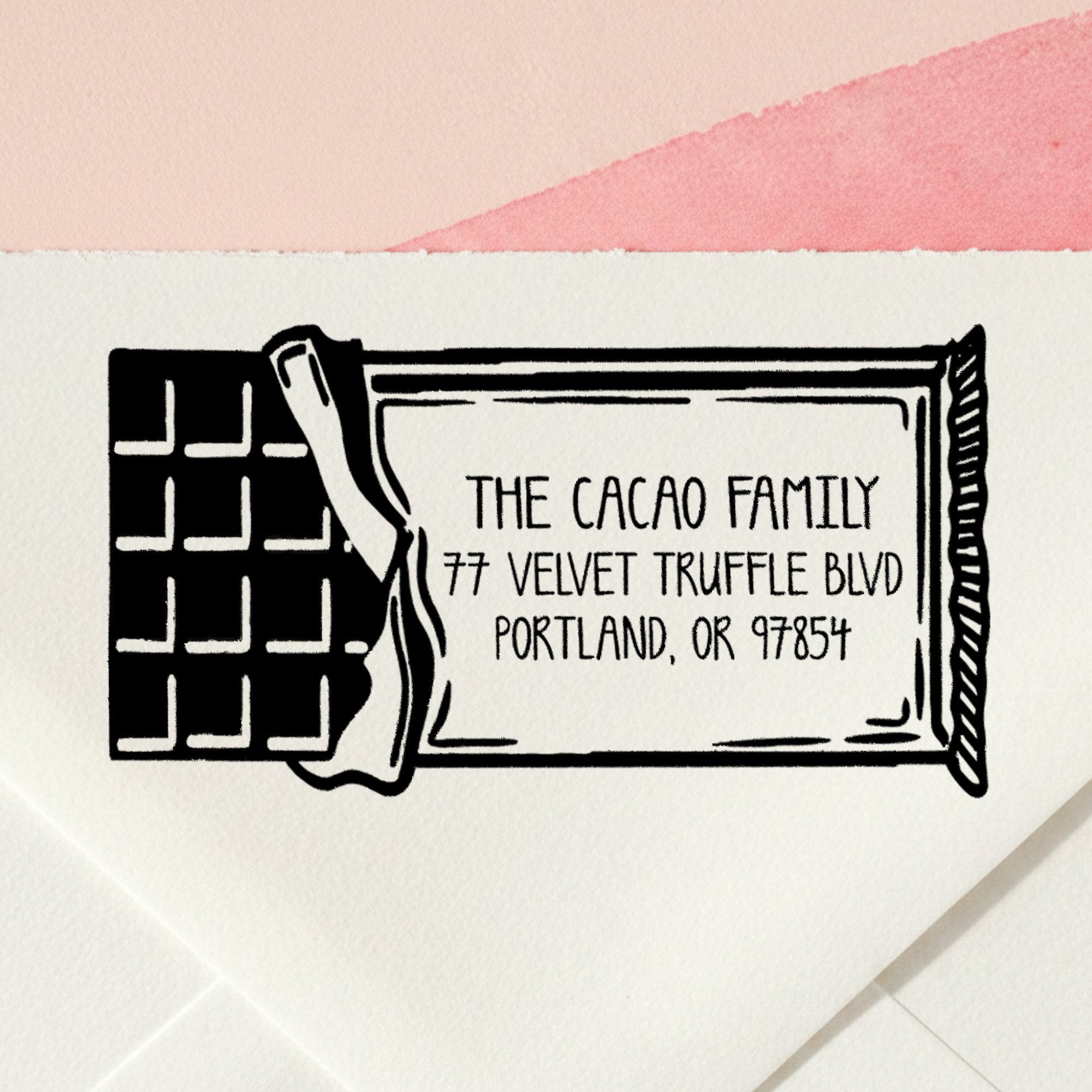 Chocolate Bar Return Address Stamp