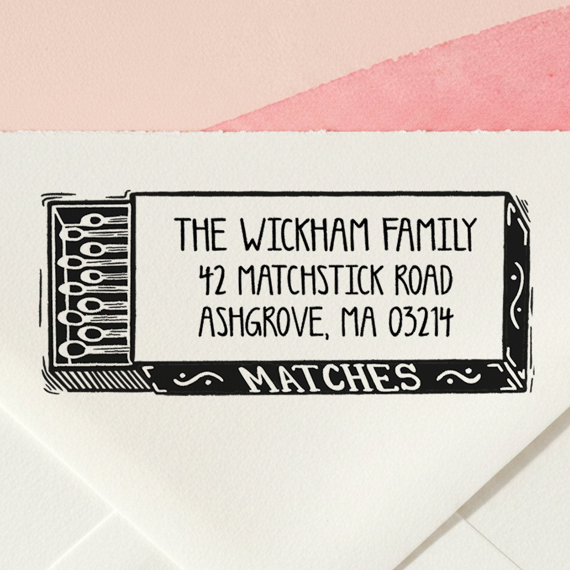 Matchbox Return Address Stamp