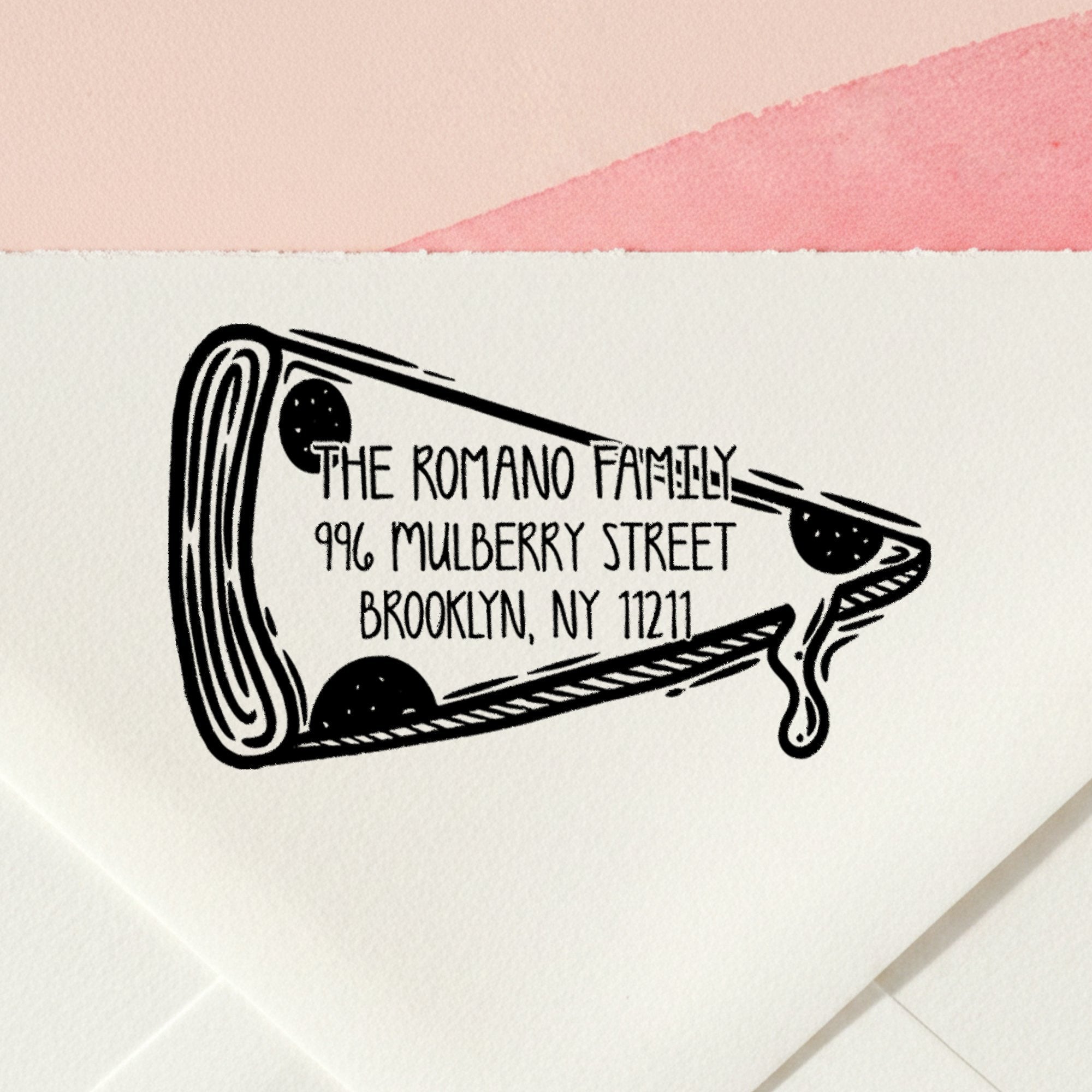 Pizza Slice Return Address Stamp