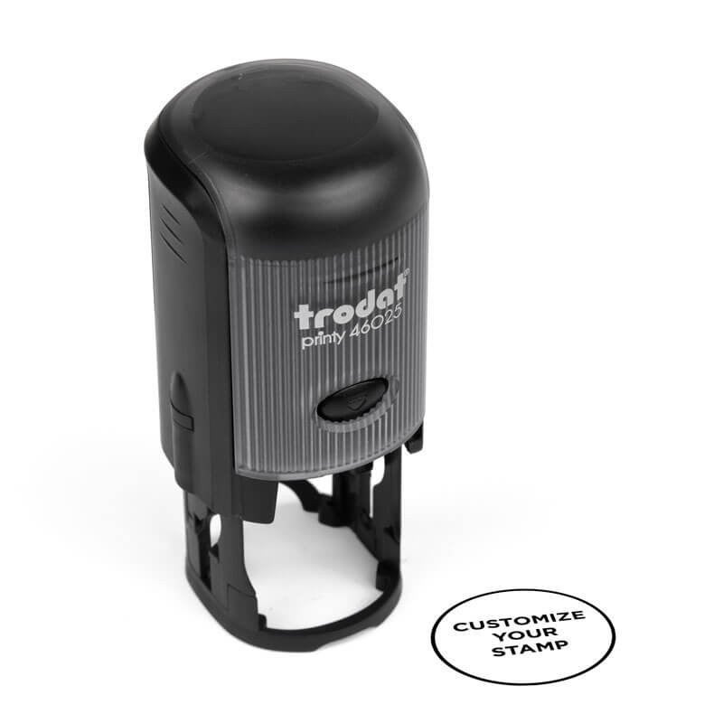 Round Custom Self-Inking Stamp, 1", with Personalized Text, Logo or Art by Trodat (Model 46025, Multiple Ink Colors)