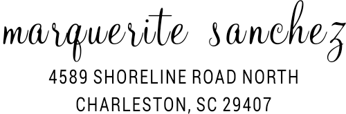 Sanchez Handwritten Address Stamp