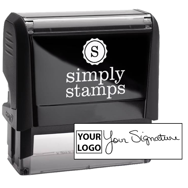Extra Large Signature Logo Stamp with 1" x 2.65" Impression Size