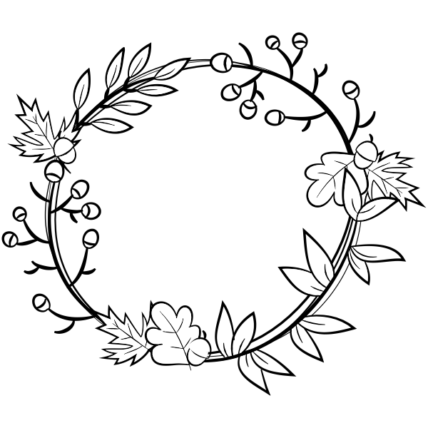 Printtoo Craft Textile Leaf Wreath Design Brown Square Wooden - View #14