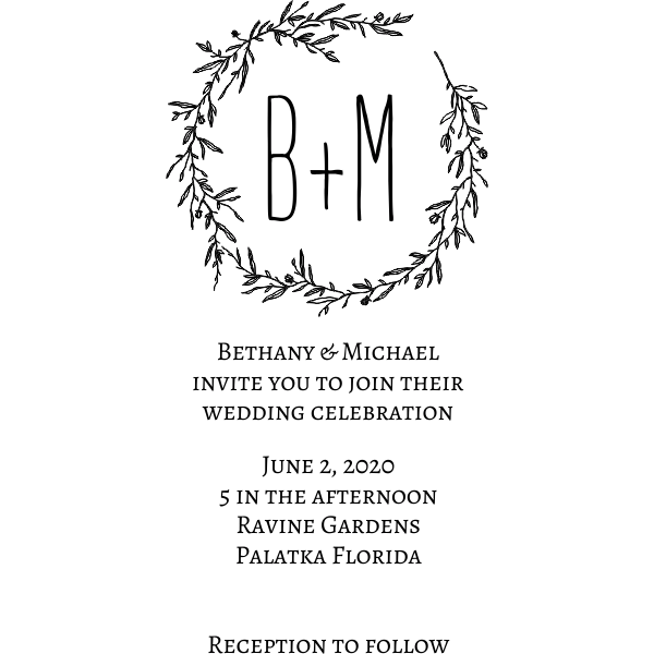 Floral Wreath Wedding Invitation Stamp Simply Stamps