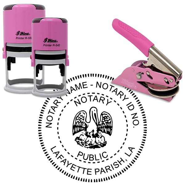 Louisiana Notary Pink - Round Design Seal