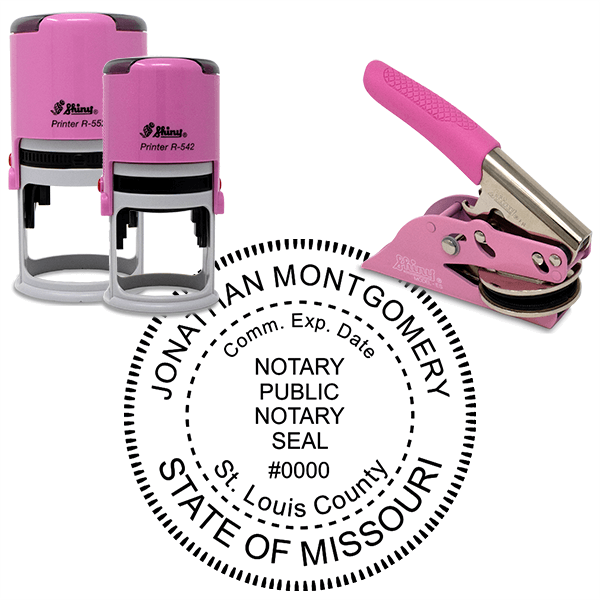 Missouri Notary Pink - Round Design Seal
