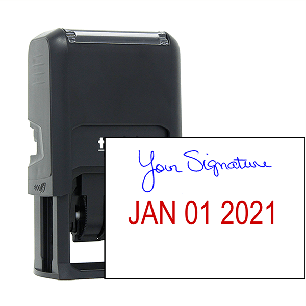 SelfInking Signature Stamp with Custom Text and Dater Simply Stamps