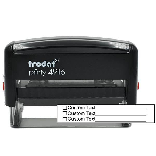 Custom Text 3 Line Check Boxes/Lines Stamp- Simply Stamps