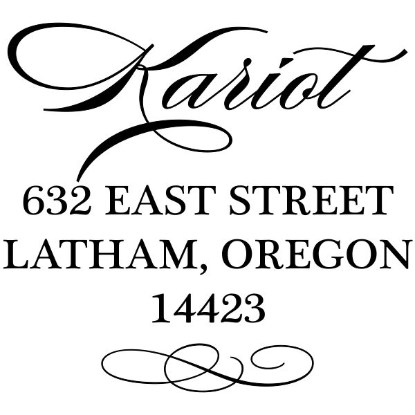 DB レターサイン Cursive Deco Bow Return Address Stamp - Simply Stamps